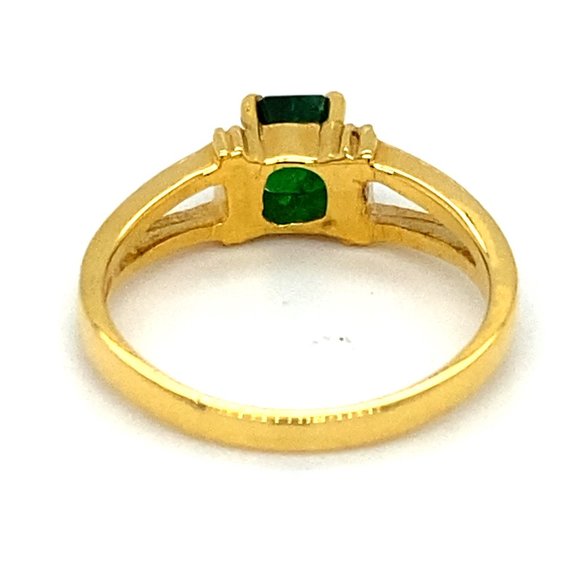 Columbian Emerald .75ct Solid 18K Yellow Gold Ring - Picture 5 of 7